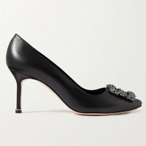 MANOLO BLAHNIK Hangisi 70 Crystal Embellished Leather Pumps Heels